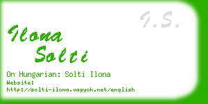 ilona solti business card